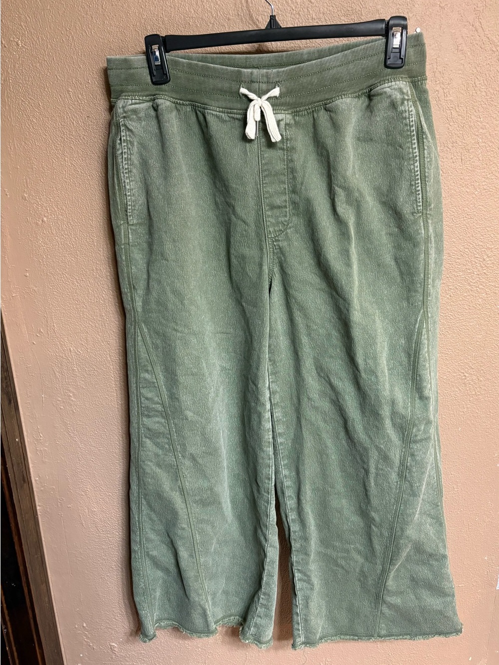 aerie Olive Green Wide-Leg Flare Jeans